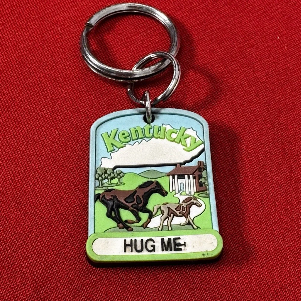 Vintage Kentucky Hug Me Rubber Keychain